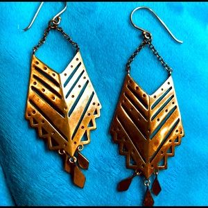 Silpada Aztec Gold Tone Earrings